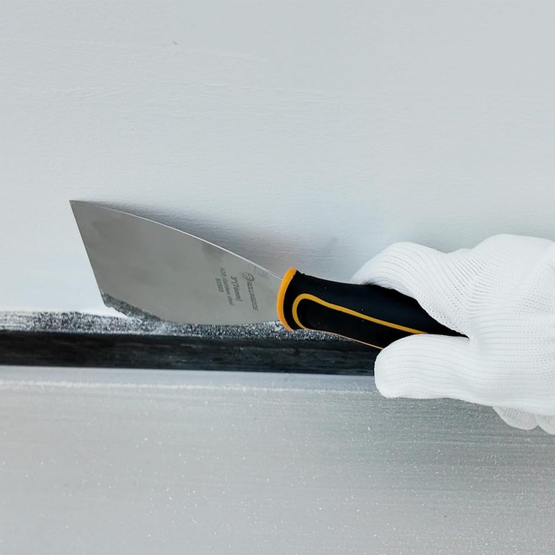Rolling Dog 3" Angled Putty Knife - 5 Degree Angle Paint Scraper with Metal Hammer Cap, Rubber Griped Handle, 3 Inch Flex Putty Knife for Scraping Into Corners - Image 5